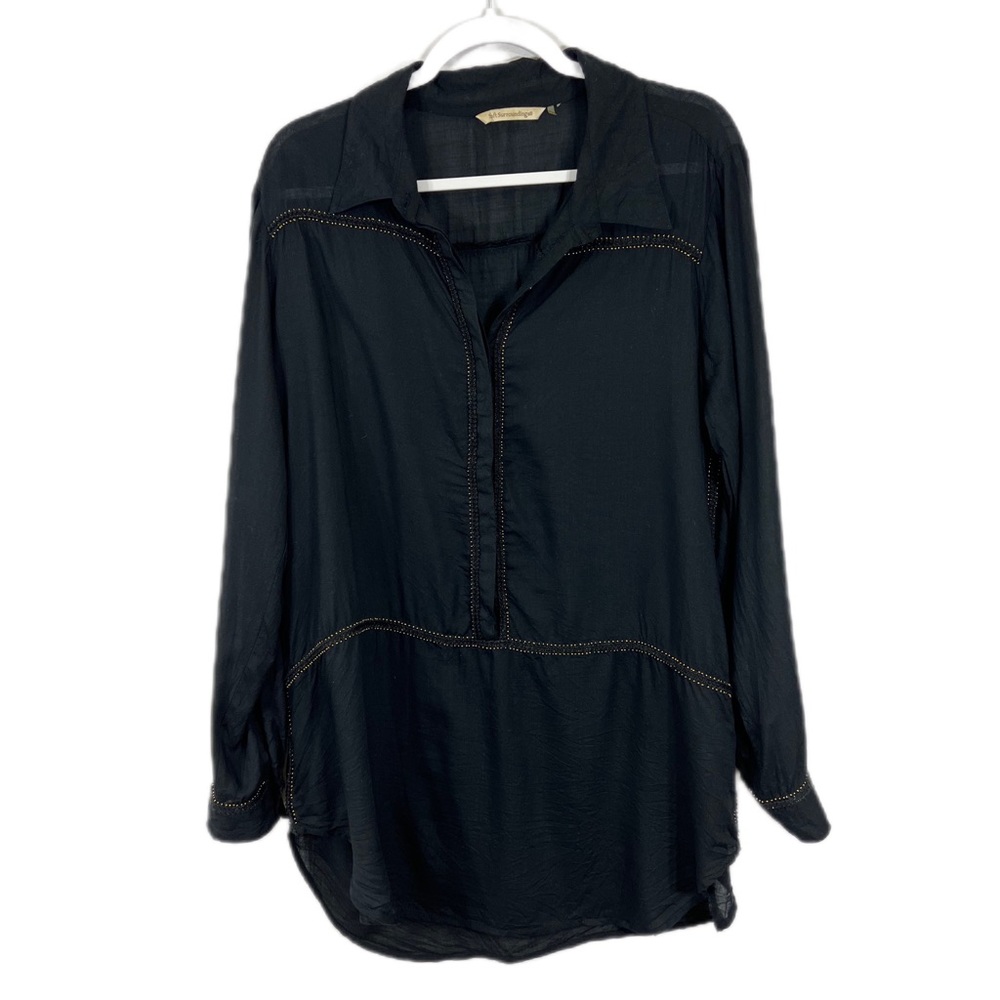 Soft Surroundings Black Sheer Long Sleeved Tunic